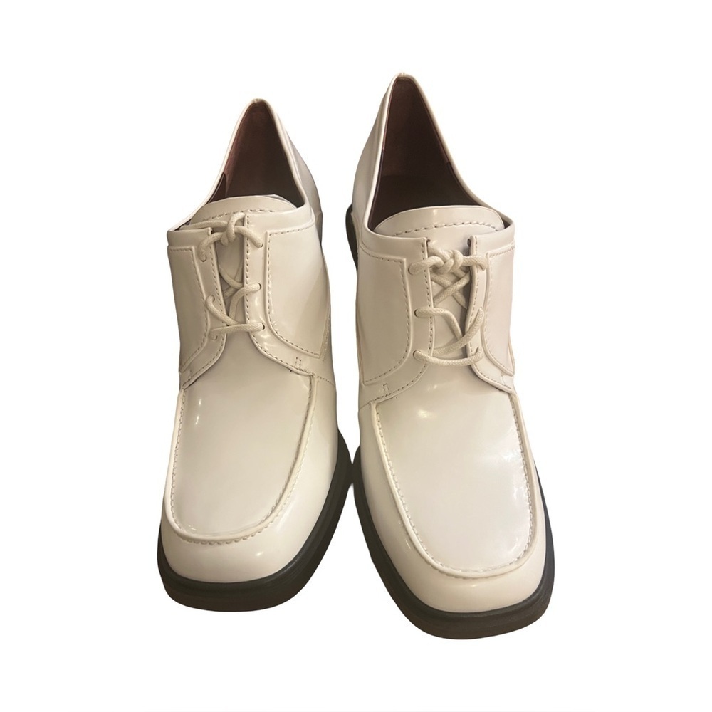 NEW Franco Sarto L-Preston White Heel Oxford Shoes 8M NIB - Picture 2 of 11